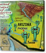 Arizona Fun Map Acrylic Print