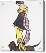 Art Deco  1920's Girls And Dogs Acrylic Print