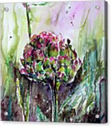 Artichoke Watercolor And Ink By Ginette Acrylic Print