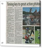Article On Action Photography Acrylic Print