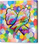 Asl Love On A Bright Bubble Background Acrylic Print