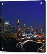Atlanta, Georgia - Downtown Night Shot 2 Acrylic Print
