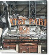 Att Ballpark With Juan Marichal Statue Acrylic Print