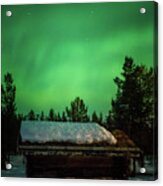Aurora Storm At The Sapmi Village Karasjok Norway Acrylic Print