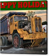Autocar Happy Holidays Acrylic Print