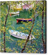 Autumn. Boats Acrylic Print