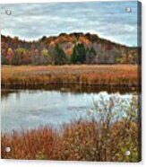 Autumn Lake And Landscape Acrylic Print