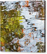 Autumn Reflections On Water At The Shinjuku Gyoen National Garden Acrylic Print