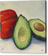 Avocado With Bell Pepper Acrylic Print