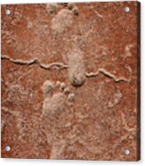 Baby Footsteps Etched In Stone Acrylic Print