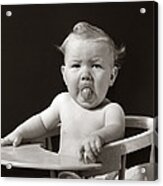 Baby Sticking Out Tongue, C.1930-40s Acrylic Print
