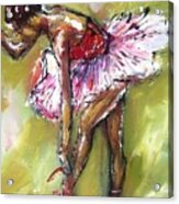 Ballerina Girl Portrait Paintings Acrylic Print