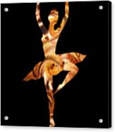 Ballerina Silhouette Warm Swirl Dance Acrylic Print