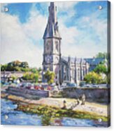 Ballina Cathedral On River Moy Acrylic Print