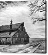 Barn In Black And White Acrylic Print