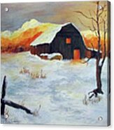 Barn In Winter Acrylic Print