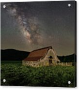 Barn With Candy Bar Sky Acrylic Print