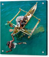 Basket Fishing In Mozambique Acrylic Print