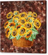 Basket With Sunflowers Acrylic Print