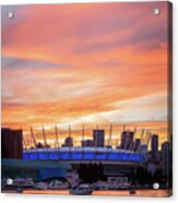 Bc Place Stadium At Sunset. Vancouver, Bc Acrylic Print