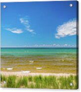 Beach With Blue Skies And Cloud Acrylic Print