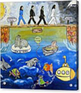 Beatles Song Titles Original Painting Characterization Acrylic Print