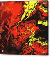 Beauty And The Beast - Powerful Red Yeellow And Black Abstract Art Painting Acrylic Print