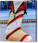 Bellagio Giant White Striped Christmas Stocking Acrylic Print
