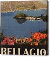 Bellagio, Italy - Centro Lago Di Como - Retro Travel Poster - Vintage Poster Acrylic Print