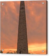 Bennington Battle Monument Sunset Acrylic Print