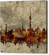 Berlin City Skyline Vintage Acrylic Print