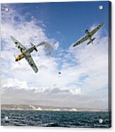 Bf109 Down In The Channel Acrylic Print