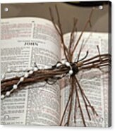 Bible And Cross Acrylic Print