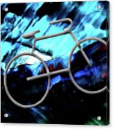 Bicycle Abstract Art Blue Acrylic Print