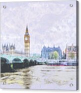 Big Ben And Westminster Bridge London England Acrylic Print
