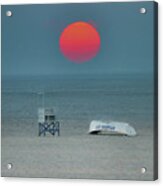 Big Red Sun - Atlantic City Acrylic Print
