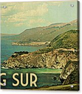 Big Sur Travel Poster Vintage Travel Canvas Print Canvas Art By Flo Karp