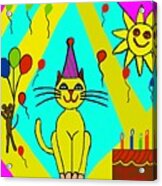 Birthday Cat 3 Acrylic Print