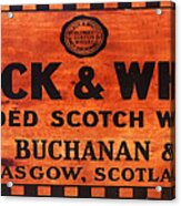 Black And White Scotch Whiskey Wood Sign Acrylic Print