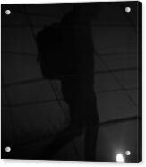 Black And White Silhouette Of A Man Acrylic Print