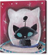 Black Space Cat Acrylic Print