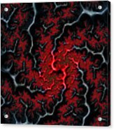 Black Veins Red Blood Abstract Fractal Art Acrylic Print