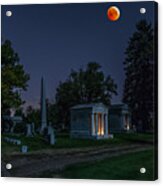 Blood Moon At Fairmount Cemetery Acrylic Print
