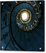 Blue And Golden Spiral Staircase Acrylic Print