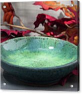 Blue And Green Shallow Bowl Acrylic Print