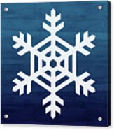 Blue And White Snowflake- Art By Linda Woods Acrylic Print