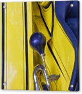 Blue And Yellow Vintage Car Detail Acrylic Print