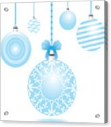 Blue Christmas Bulbs Acrylic Print