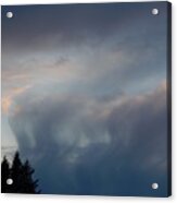 Blue Clouded Sunset - Vertical Acrylic Print