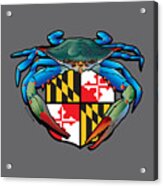Blue Crab Maryland Crest Acrylic Print